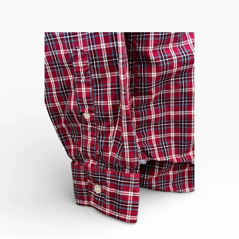 J. Crew Heritage Men’s‎ Plaid Button-Up Shirt Size Large Red Blue White